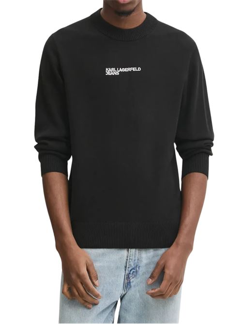 Maglioncino uomo nero  in cotone Karl Lagerfeld jeans | A1M18049999